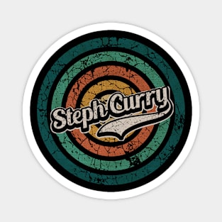 Steph Curry // Retro Circle Crack Vintage Magnet