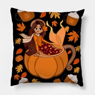 Pumpkin Spice Mermaid Pillow