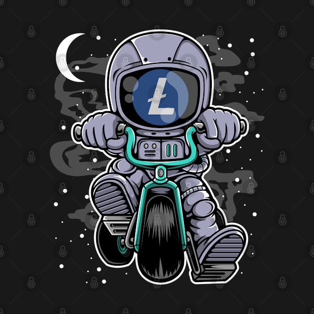 Astronaut Litecoin Lite Coin LTC To The Moon Crypto Token Cryptocurrency Wallet Birthday Gift For Men Women Kids by Thingking About