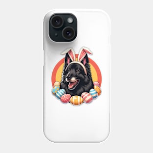 Belgian Sheepdog Adorns Bunny Ears for Easter Fun Phone Case