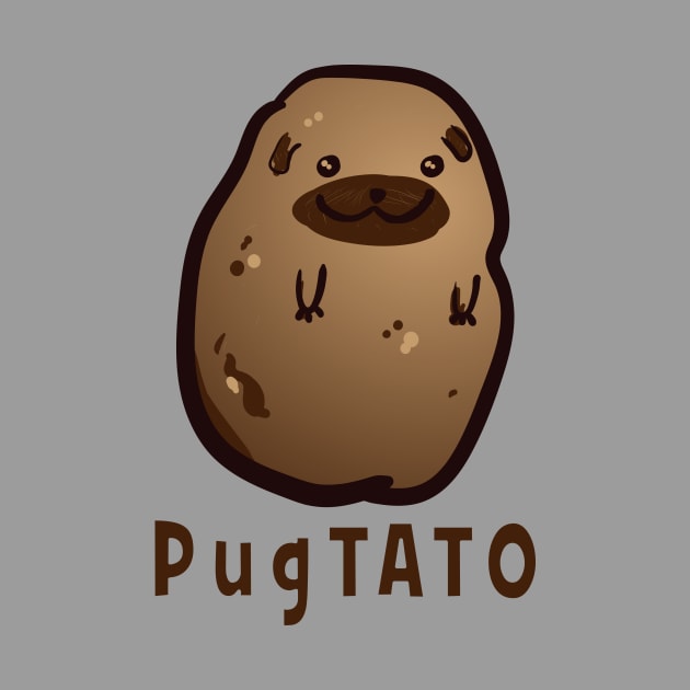 Pugtato Pug Potato Pun Shirt by teepartee