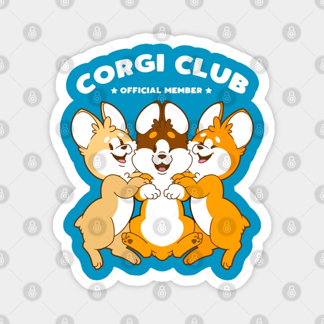 Corgi Club: Official Member Magnet by Pupcakes and Cupcats