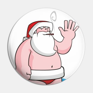 Santa On Vacation Pin