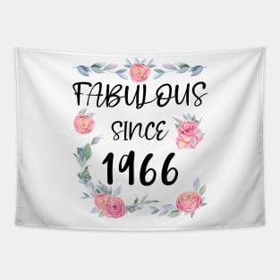 Women 55 Years Old Fabulous Since 1966 Flowers Tapestry