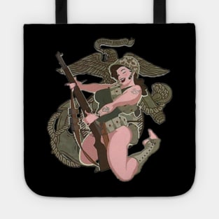 Military pin up Tote