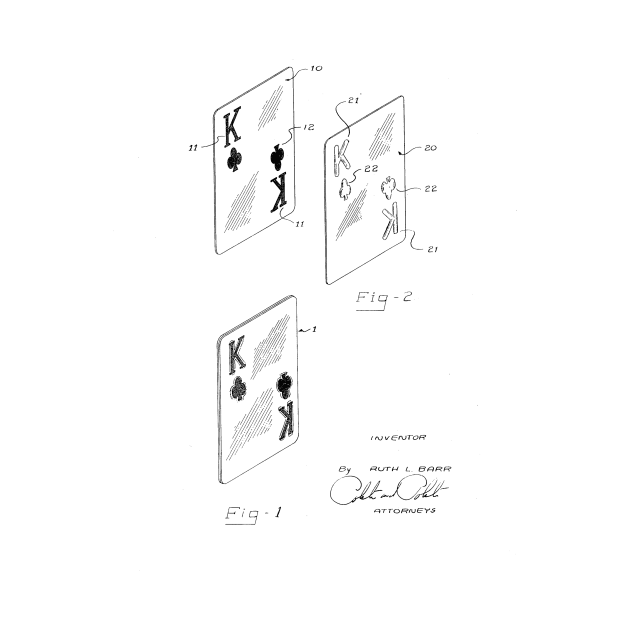 Poker Playing Card Vintage Patent Drawing by TheYoungDesigns