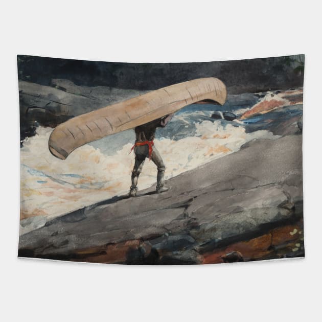 The Portage by Winslow Homer Tapestry by Classic Art Stall