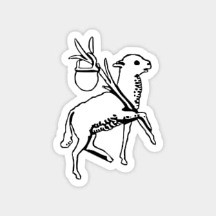 Lamb w/ Branch and Basket - white bkg Magnet