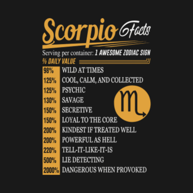 SCORPIO FACTS - Scorpio - T-Shirt | TeePublic