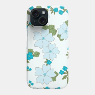 Blue Flowers, Floral Pattern, Pattern Of Flowers Phone Case