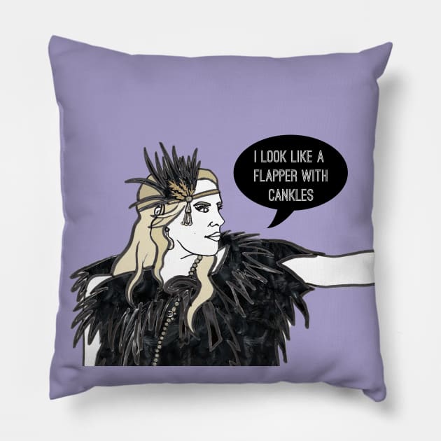 Flapper Pillow by Katsillustration