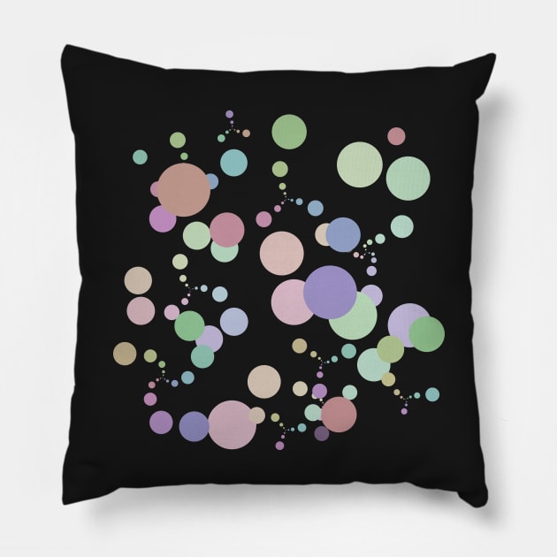 Rainbow Circles on White Pillow by OneLook