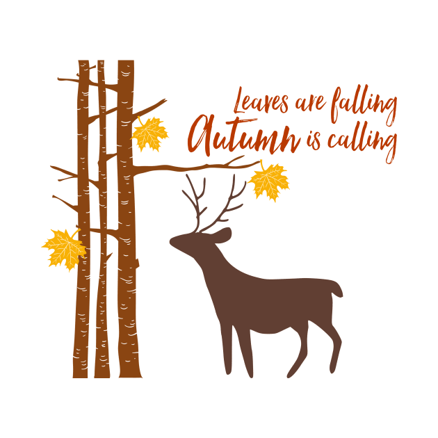 Leaves Are Falling Deer by chrissyloo