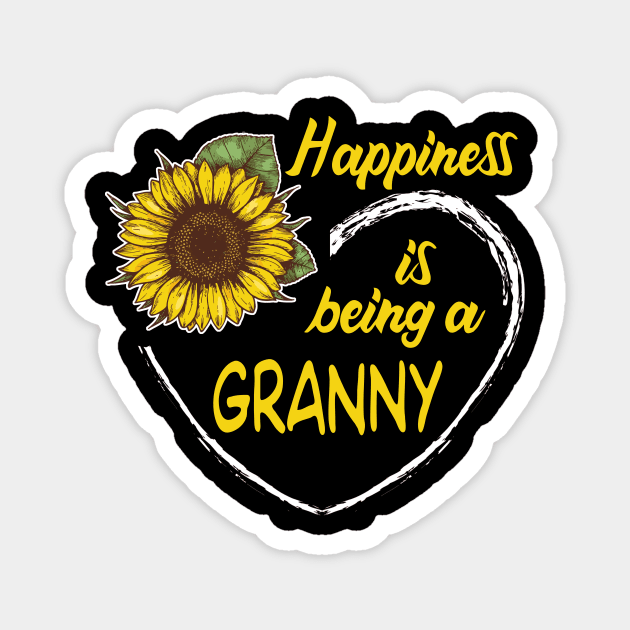 Happiness Is Being A Granny Sunflower Heart Magnet by mazurprop