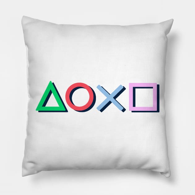 Playstation Controller Buttons Pillow by allysontx