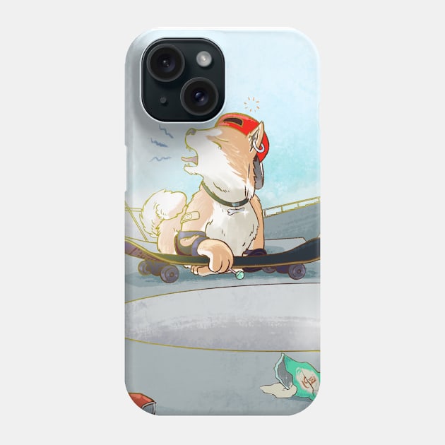 Shiba inu at skatepark Phone Case by DikaOtter