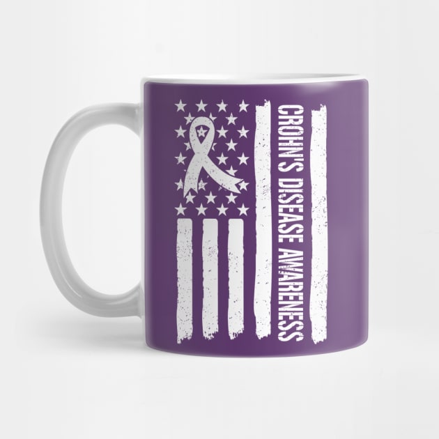 Crohn's Disease Awareness Month American Flag Ribbon - Crohns Disease ...