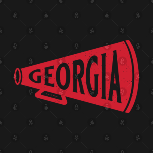 Discover Vintage Megaphone - Georgia Bulldogs (Red Georgia Wordmark) - Georgia Bulldogs - T-Shirt