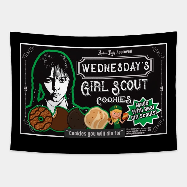 Wednesday's Girl Scout Cookies Tapestry by Alema Art