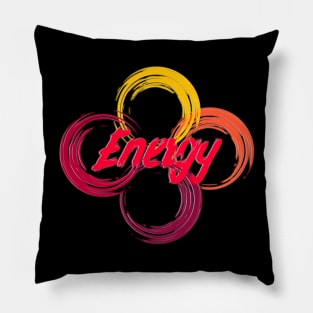 Energy Circle. Design with Vibrant Colors Pillow