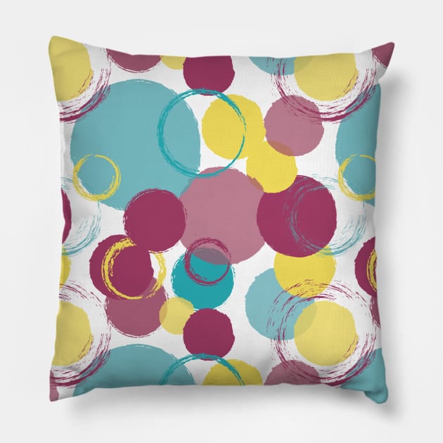 Colorful Circle Seamless Pattern 038#002 Pillow by jeeneecraftz