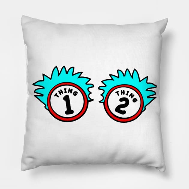 Thing 1 and Thing 2 Pillow by JAFARSODIK