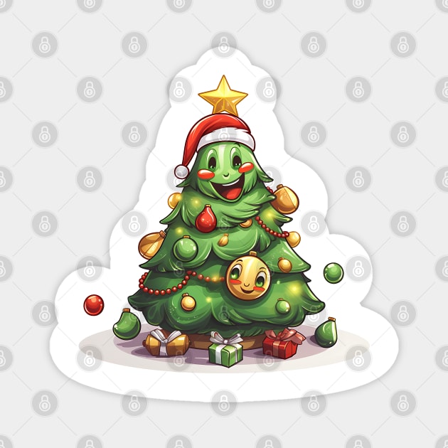 Funny Christmas Tree Magnet by Chromatic Fusion Studio