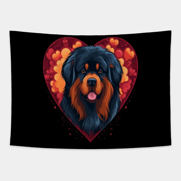 Tibetan Mastiff Valentine Day Tapestry by JH Mart