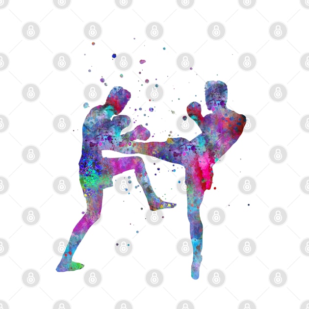 Man muay thai boxing by RosaliArt