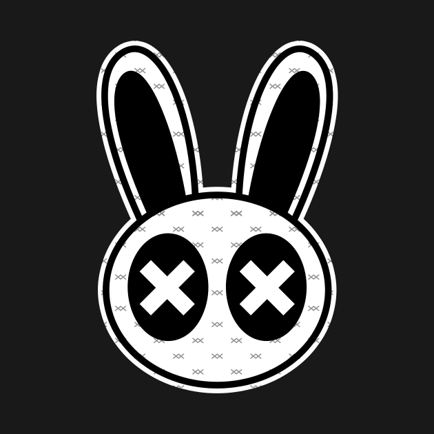 Rabbit on black by Xiff Designs