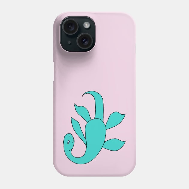 Dino Nessie - Turquoise Phone Case by Walking Fox Designs