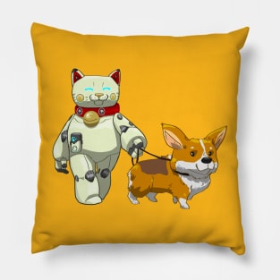 Nekobo the bot dog-sitter Pillow