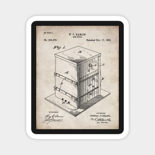 Beekeeping Patent - Beekeeper Bee Hive Honey Art - Antique Magnet