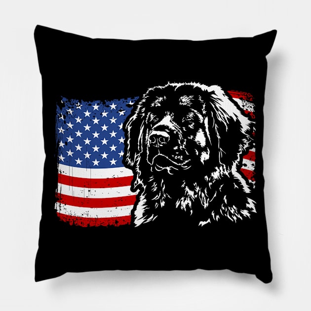 Leonberger Mom Dad American Flag patriotic dog Pillow by wilsigns