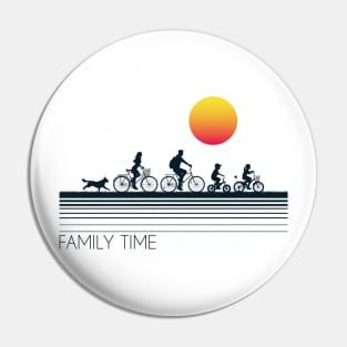 Family on bikes Pin