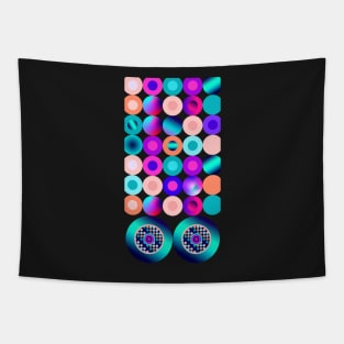 Shiny holo gradient big polka dots Tapestry