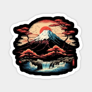 Mount Fuji Pixel Art Magnet