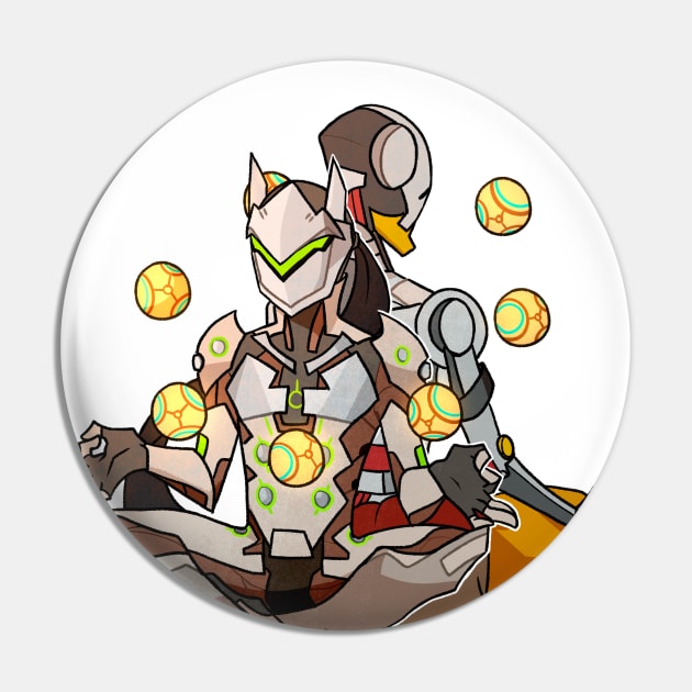 Genji Zenyatta Overwatch Pin by gaypompeii