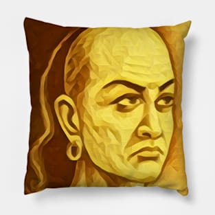 Chanakya Golden Portrait | Chanakya Artwork 8 Pillow