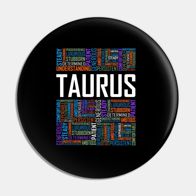 Taurus Zodiac Words Pin by LetsBeginDesigns