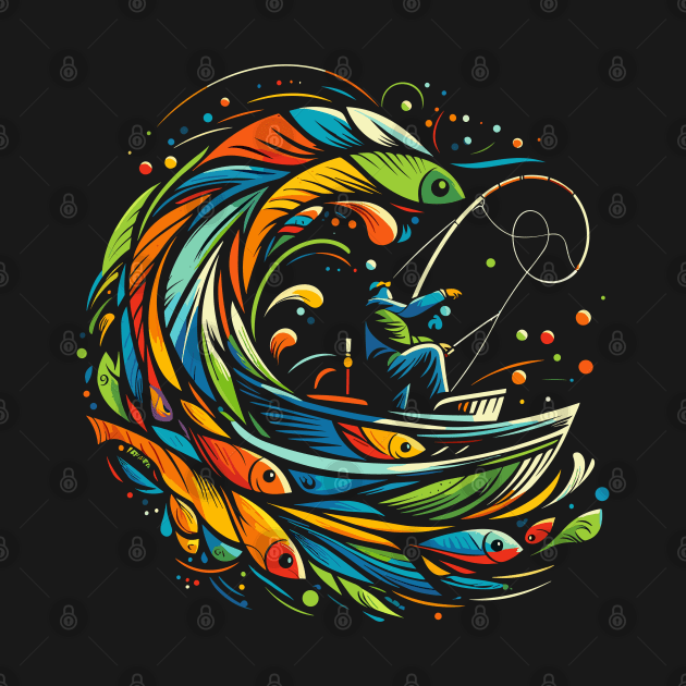 Fisherman Abstract by Mi Bonita Designs