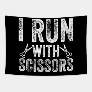 I run with scissors Tapestry