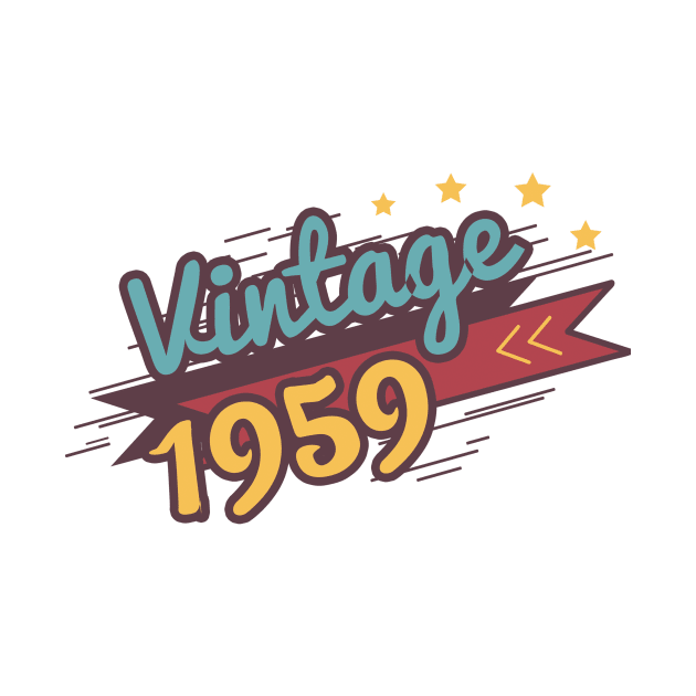 60th Birthday Gift - 1959 Vintage Retro T-Shirt by andreperez87