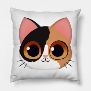 Cute Black, Brown and White Kitten Pillow