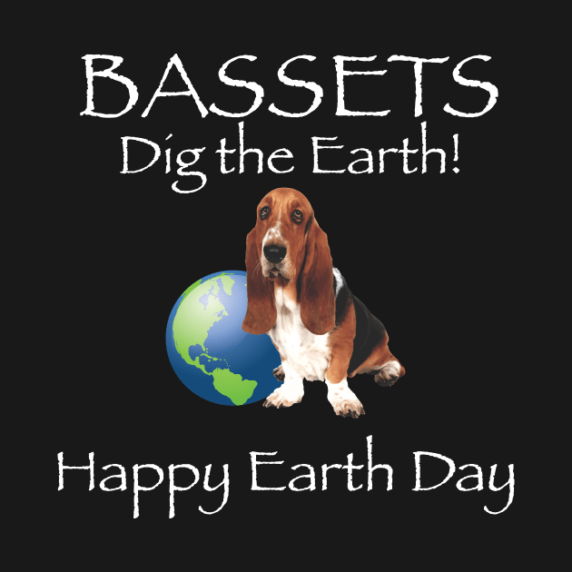 Basset Hound Happy Earth Day T-Shirt by bbreidenbach