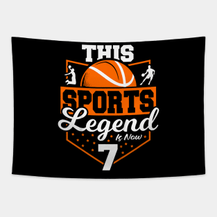 Kids This Sports Legend Is Now 7 Basketball Game 7Th Birthday Tapestry