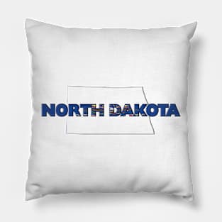 North Dakota Colored State Letters Pillow