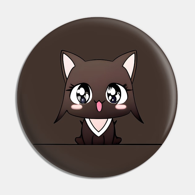 Anime Black Cat With Shinny Eyes Pin by withdiamonds