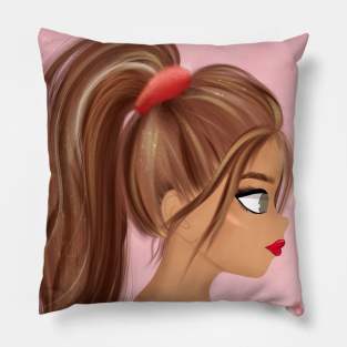 Anime girl picture frame cute girl Sticker Pillow