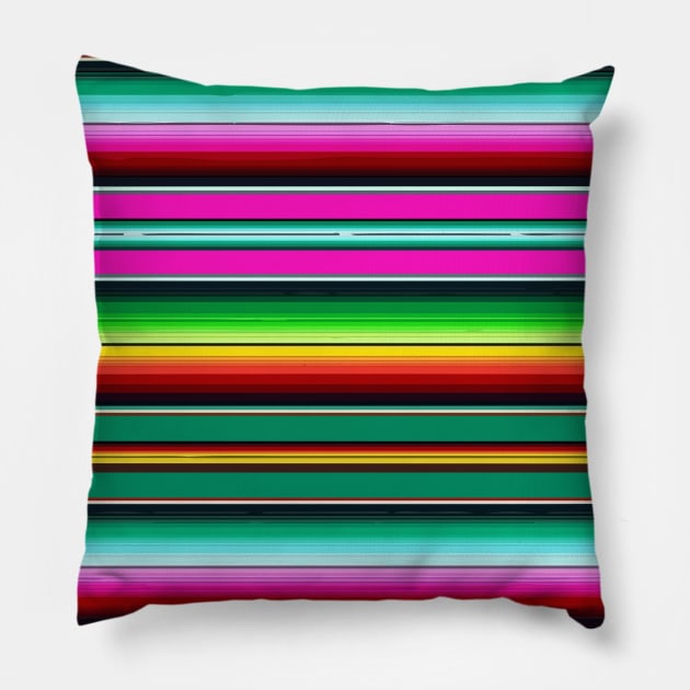 Green Serape Saltillo Pillow by T-Mex